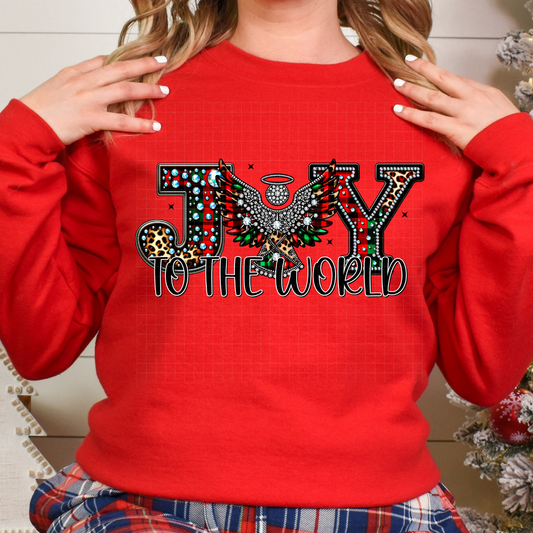 JOY TO THE WORLD FAUX RHINESTONES - DTF TRANSFER
