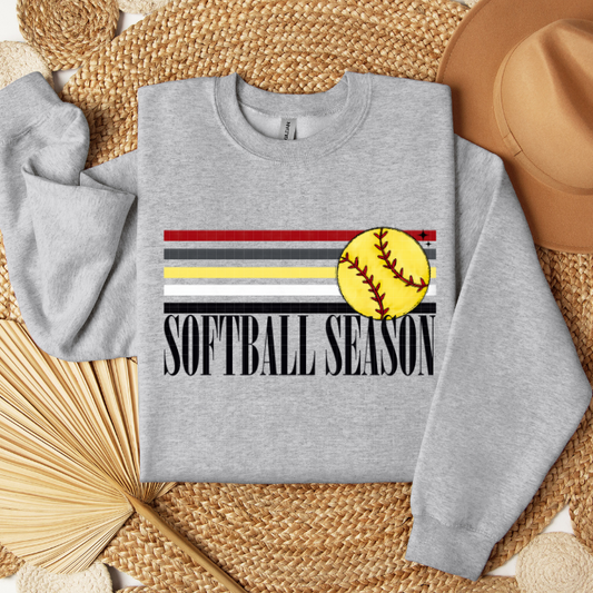 SOFTBALL SEASON RETRO STRIPE - DTF TRANSFER