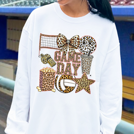 GAME DAY LEOPARD VOLLEYBALL - DTF TRANSFER