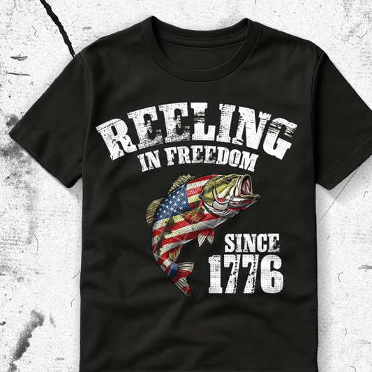 REELING IN FREEDOM WHT TEXT - DTF TRANSFER