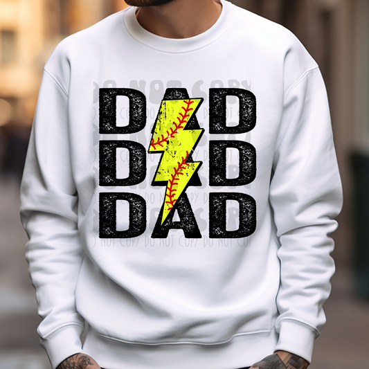 STACKED DAD SOFTBALL BOLT - DTF TRANSFER