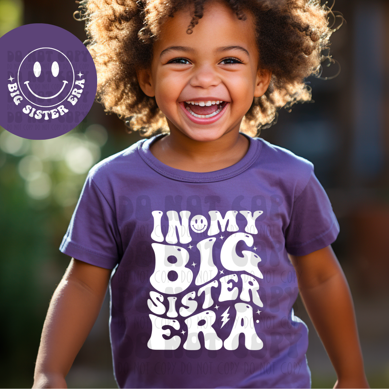 BIG SISTER ERA W/POCKET WHITE - DTF TRANSFER