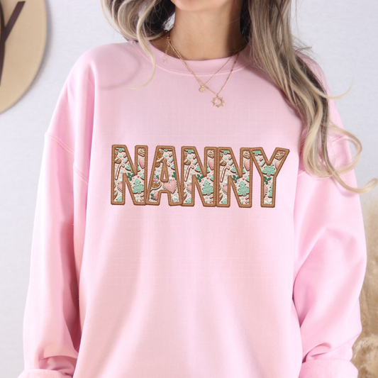 NANNY GINGERBREAD FAUX EMBROIDERY - DTF TRANSFER
