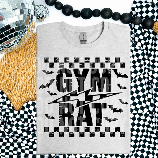 GYM RAT CHECKERED BOLT - DTF TRANSFER