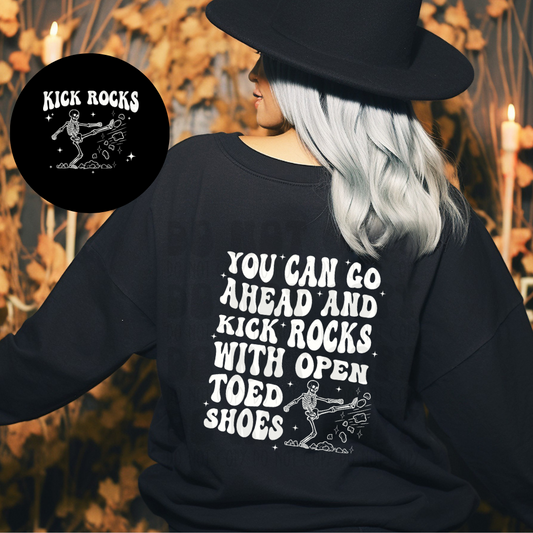 KICK ROCKS WHT W/POCKET - DTF TRANSFER