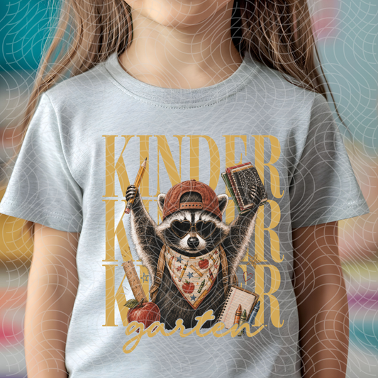KINDERGARTEN RACCOON - DTF TRANSFER