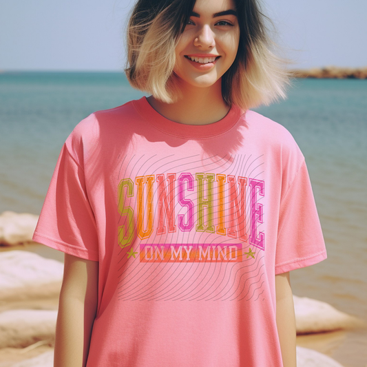 SUNSHINE ON MY MIND DISTRESSED - DTF TRANSFER