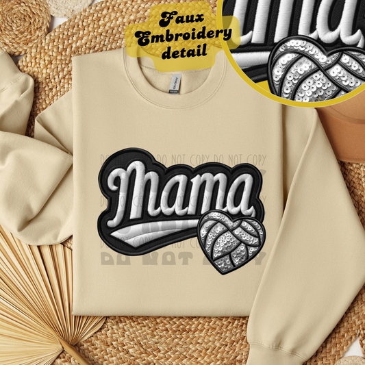 MAMA FAUX EMBROIDERY VOLLEYBALL - DTF TRANSFER