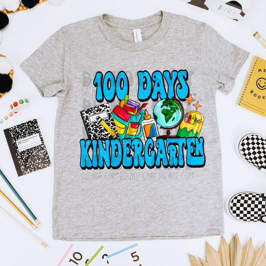 100 DAYS OF KINDERGARTEN BLUE - DTF TRANSFER