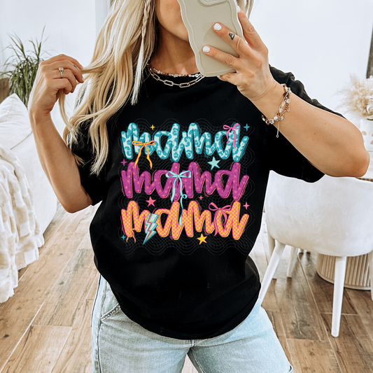 MAMA STACKED COLOR LEOPARD - DTF TRANSFER