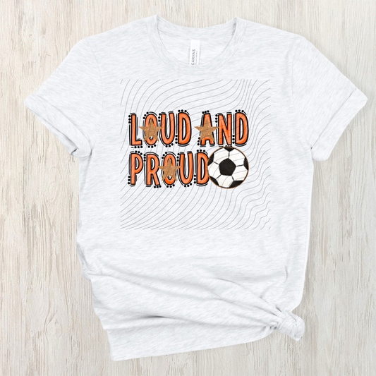 SOCCER LOUD AND PROUD, ORANGE - DTF TRANSFER