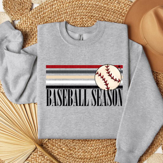 BASEBALL SEASON RETRO STRIPE - DTF TRANSFER