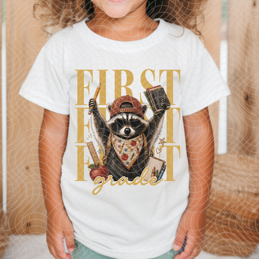 FIRST GRADE RACCOON - DTF TRANSFER