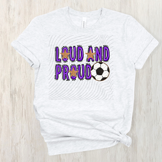 SOCCER LOUD AND PROUD, PURPLE - DTF TRANSFER