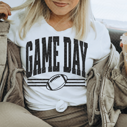 GAME DAY, BLK DISTRESSED - DTF TRANSFER