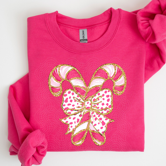 FAUX GLITTER CANDY CANES - DTF TRANSFER