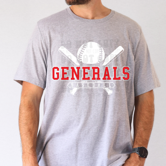 GENERALS BASEBALL NO DISTRESS - DTF TRANSFER