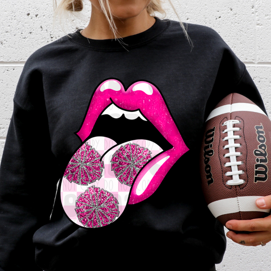 POM POM MOUTH PINK - DTF TRANSFER