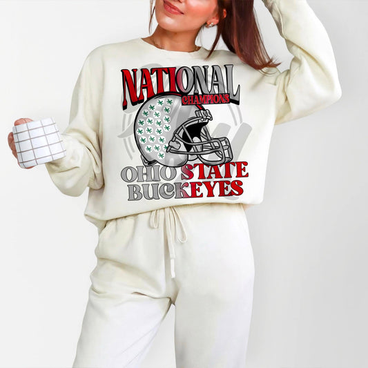 OH NAT CHAMPS HELMET NO DATE blk outline - DTF TRANSFER