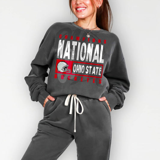 OH CHAMPS NO DATE red/wht - DTF TRANSFER
