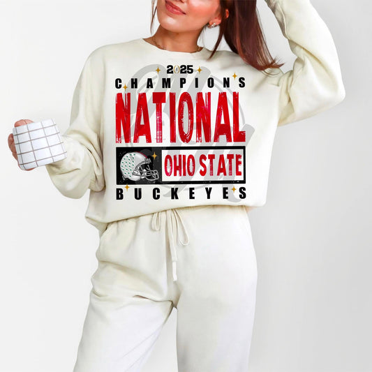 OH CHAMPS 2025 red/blk with stars - DTF TRANSFER