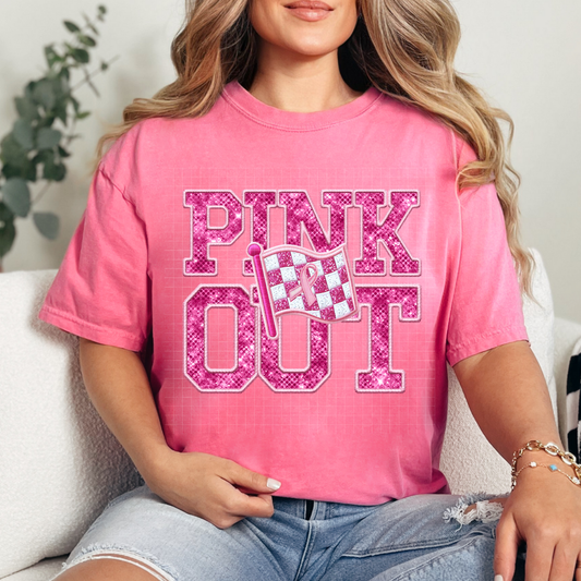 PINK OUT RACING FLAG - DTF TRANSFER