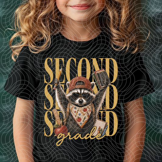 SECOND GRADE RACCOON - DTF TRANSFER