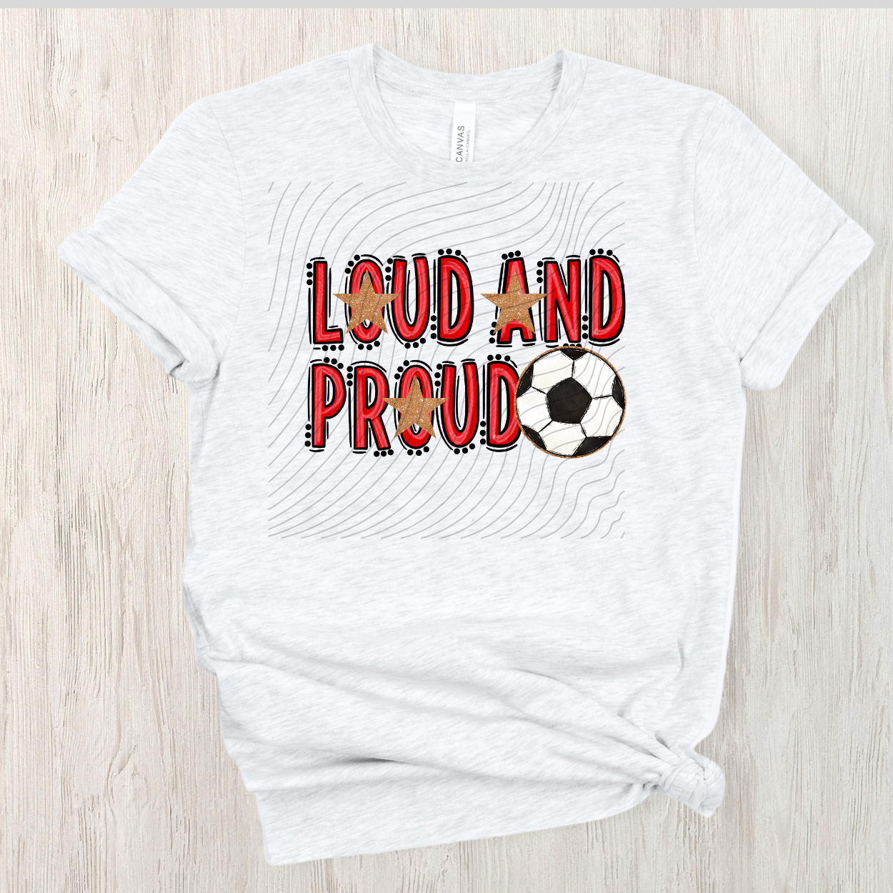 SOCCER LOUD AND PROUD, RED - DTF TRANSFER