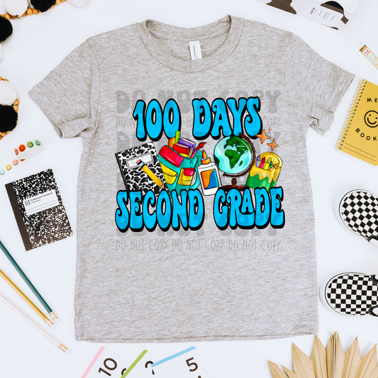 100 DAYS OF 2ND GRADE BLUE - DTF TRANSFER
