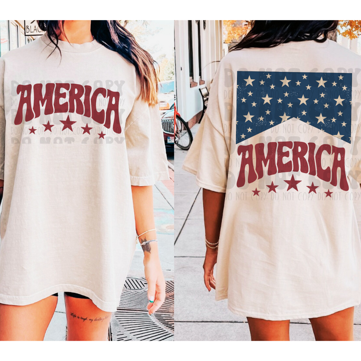 AMERICA DISTRESSED - FRONT AND BACK - DTF TRANSFER