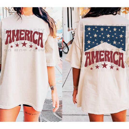 AMERICA DISTRESSED - FRONT AND BACK - DTF TRANSFER