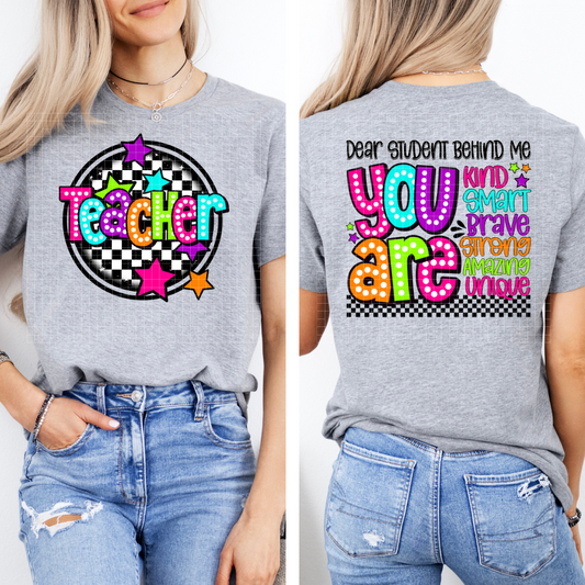 TEACHER - FRONT AND BACK - DTF TRANSFER