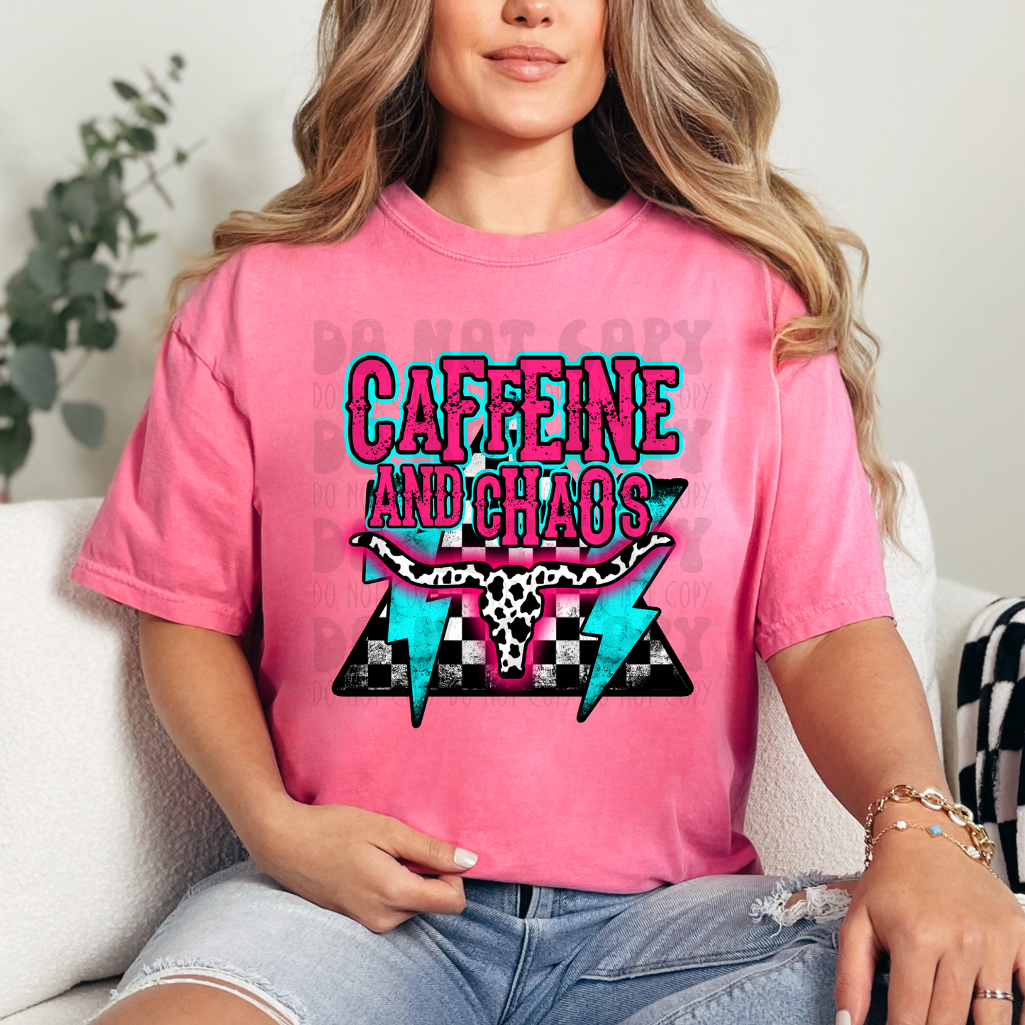 CAFFEINE AND CHAOS - DTF TRANSFER