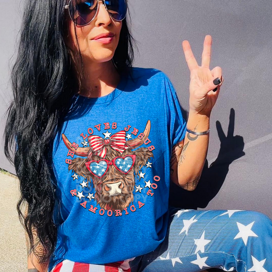 JESUS & AMERICA TOO, COW - DTF TRANSFER