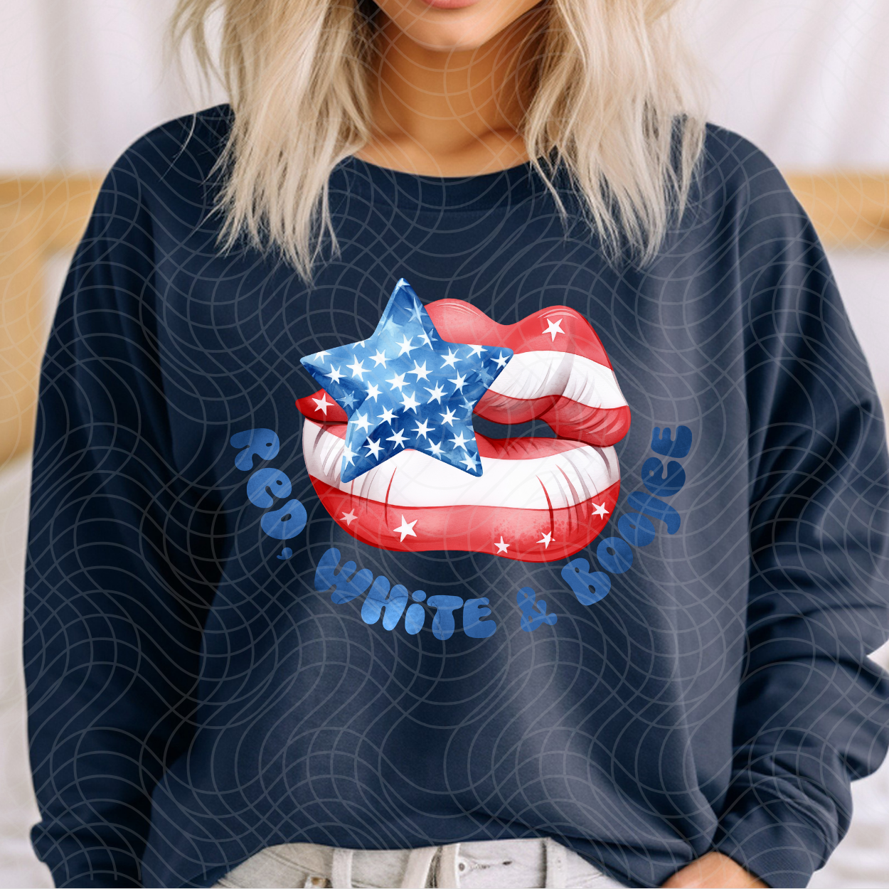 RED WHITE & BOUJEE LIPS - DTF TRANSFER