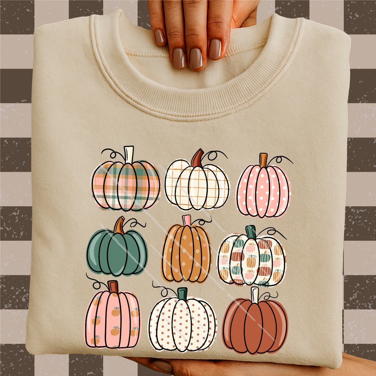 FALL PATTERN PUMPKINS - DTF TRANSFER