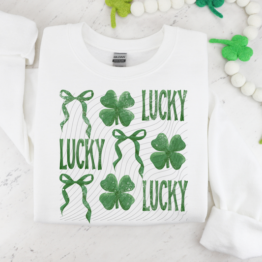 LUCKY GREEN COQUETTE DISTRESSED - DTF TRANSFER