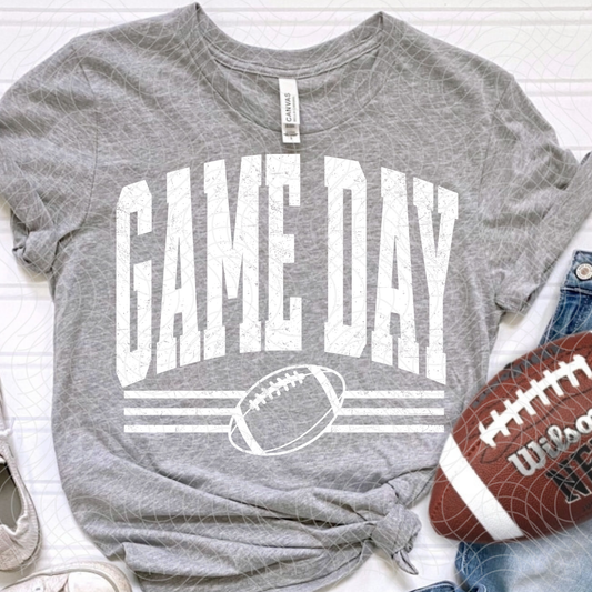GAME DAY, WHT DISTRESSED - DTF TRANSFER