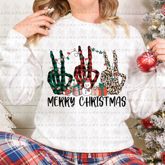 MERRY CHRISTMAS PEACE HANDS - DTF TRANSFER