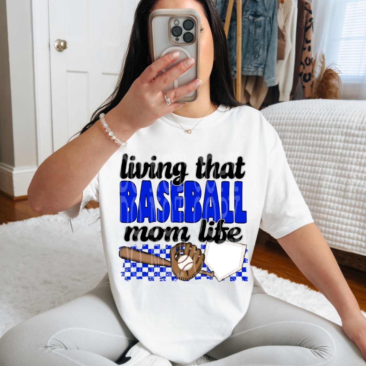 BASEBALL MOM LIFE BLUE - DTF TRANSFER