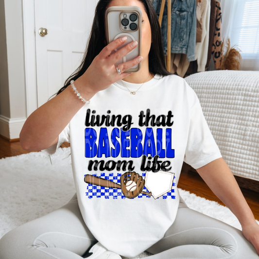 BASEBALL MOM LIFE BLUE - DTF TRANSFER