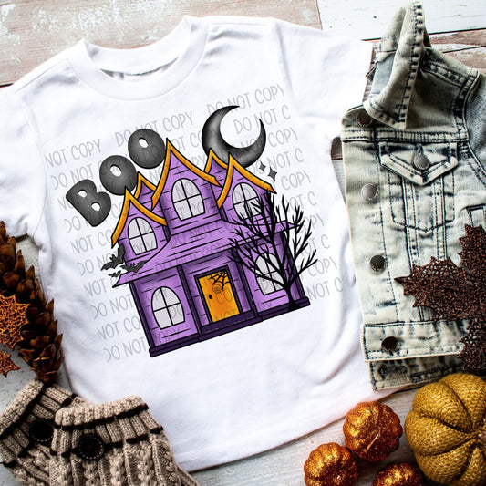 BOO PURPLE HOUSE - DTF TRANSFER