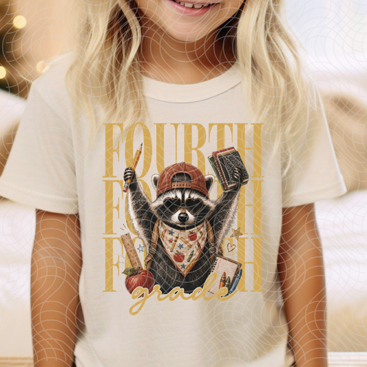 FOURTH GRADE RACCOON - DTF TRANSFER