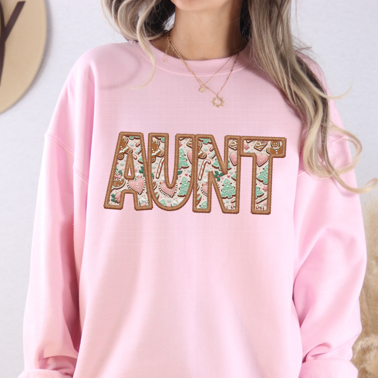 AUNT GINGERBREAD FAUX EMBROIDERY - DTF TRANSFER
