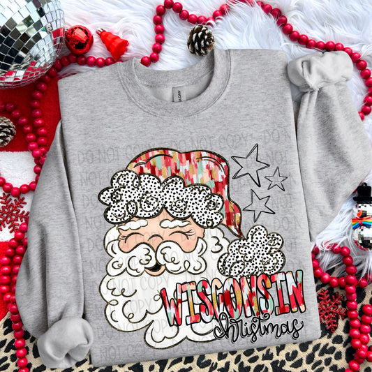 WHIMSICAL SANTA WISCONSIN CHRISTMAS - DTF TRANSFER