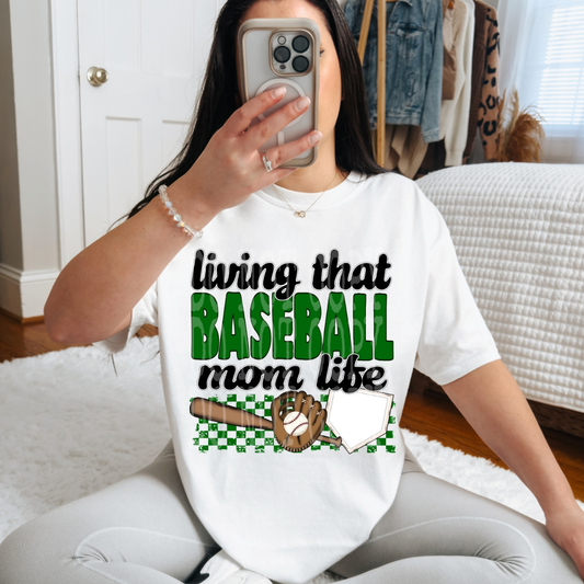 BASEBALL MOM LIFE GREEN - DTF TRANSFER