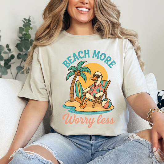 BEACH MORE WORRY LESS - DTF TRANSFER