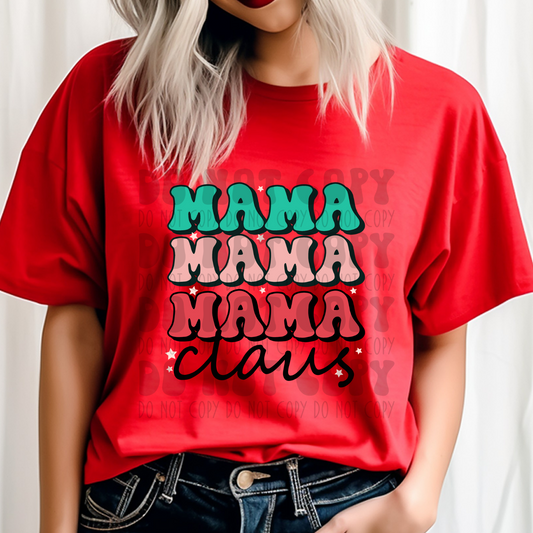 MAMA CLAUS STACKED RED/GREEN - DTF TRANSFER