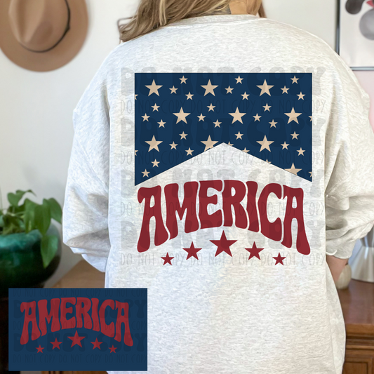 AMERICA NO DISTRESS - FRONT AND BACK - DTF TRANSFER