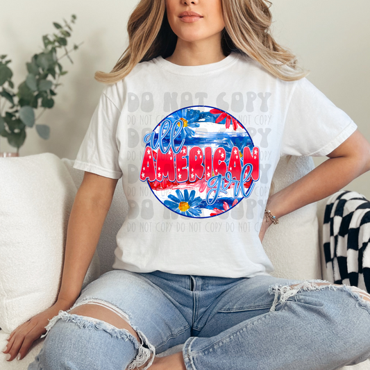 ALL AMERICAN GIRL - DTF TRANSFER